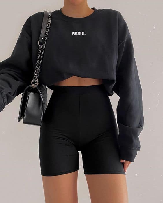 biker shorts outfit baddie