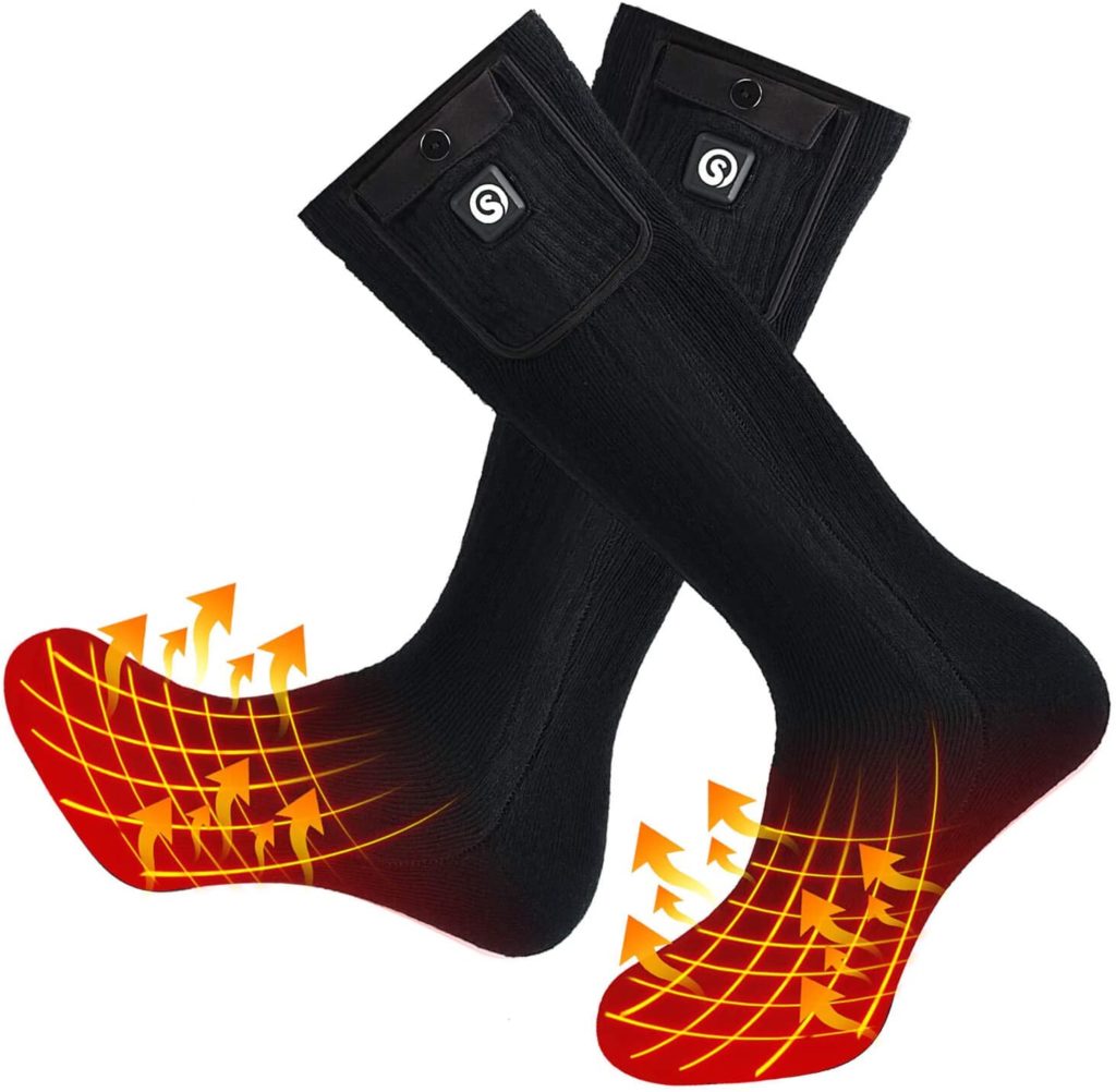 snow deer heated socks battery powered