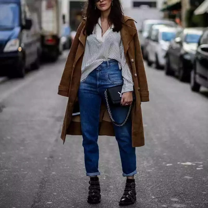 Ankle Booties with mom jeans