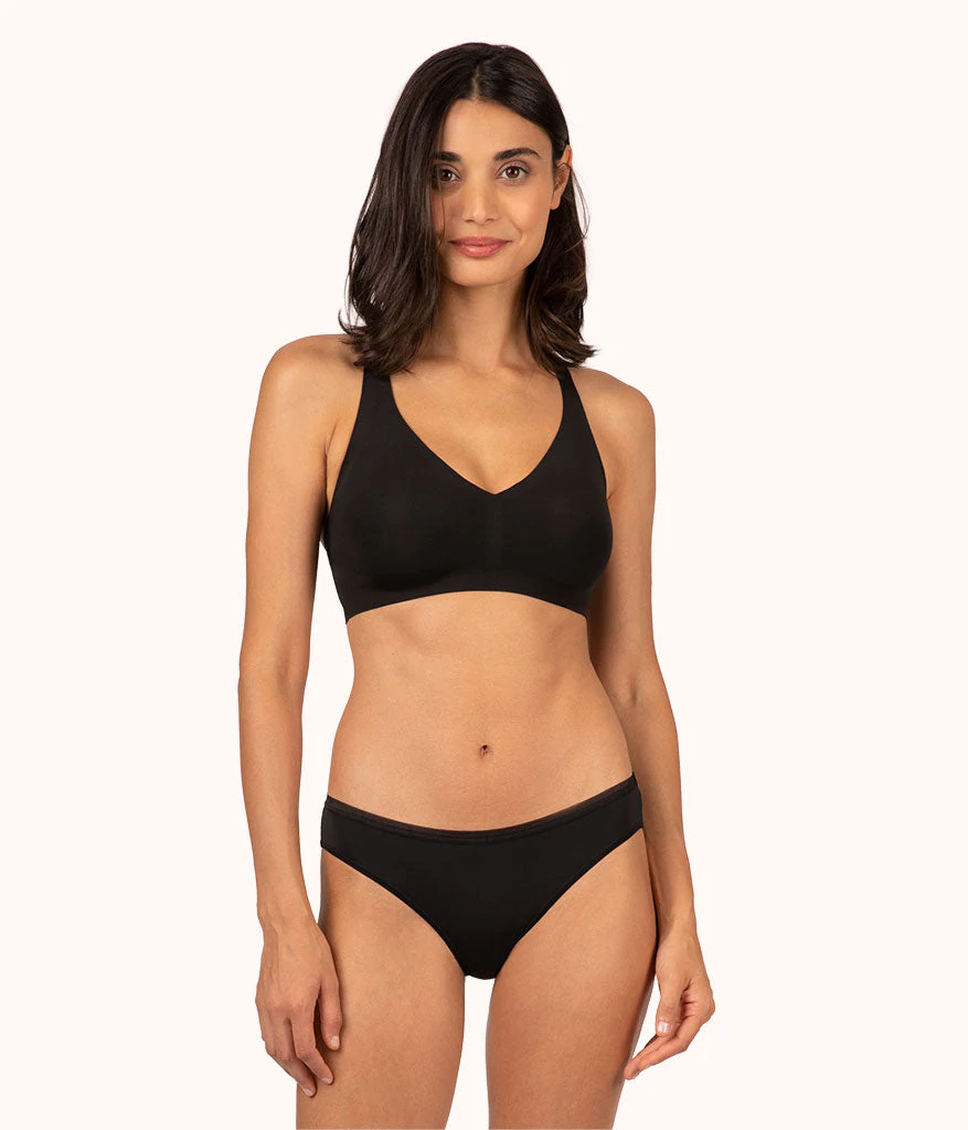 All.you. Lively Women's All Day Deep V No Wire Bra - Jet Black 36c : Target