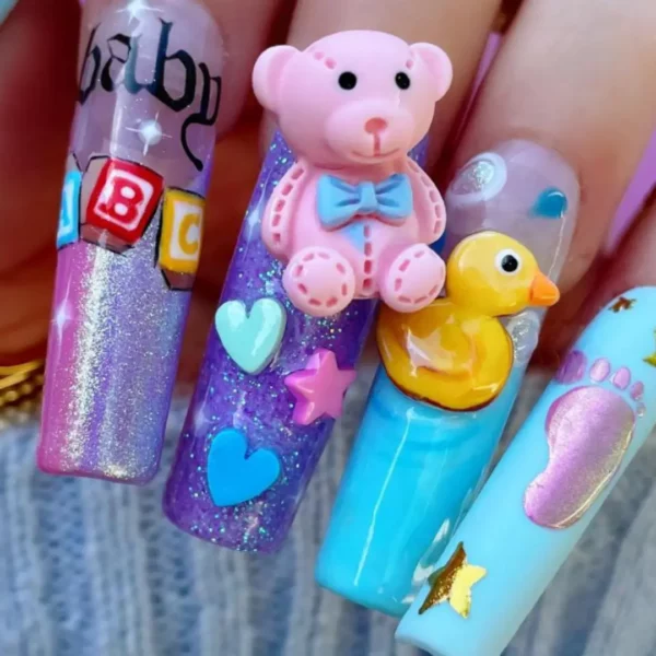 31 Gender Reveal Nail Ideas & Designs 💅🏻