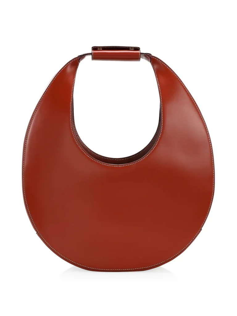 Large Moon Leather Hobo Bag by Staud