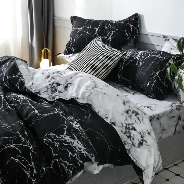 SheIn Marble Pattern Bedding Set