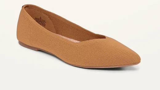 Old Navy Textured-Knit Pointy-Toe Ballet Flats for Women