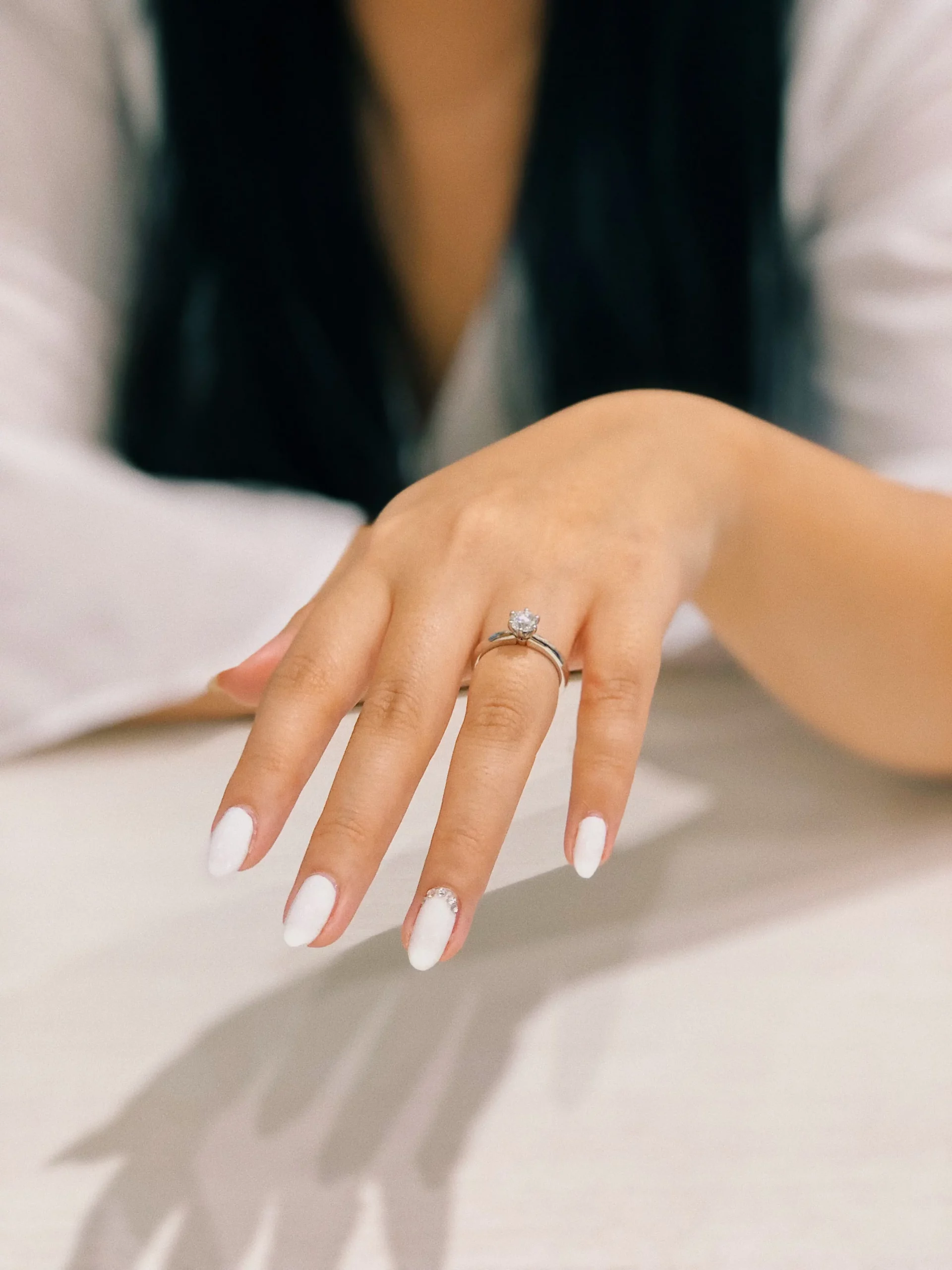 White Acrylic Nails