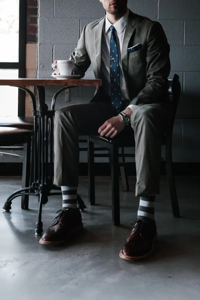 Grey Suit and Brown Shoes