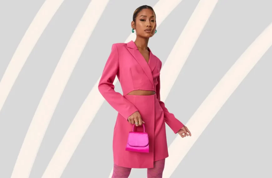 woman in pink cutout dress with pink purse from Missguided