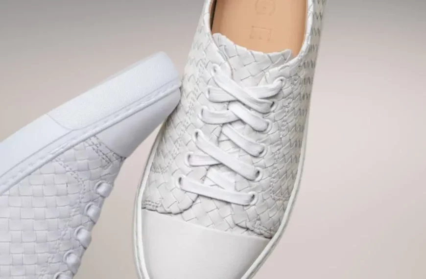 pair of white m gemi sneakers