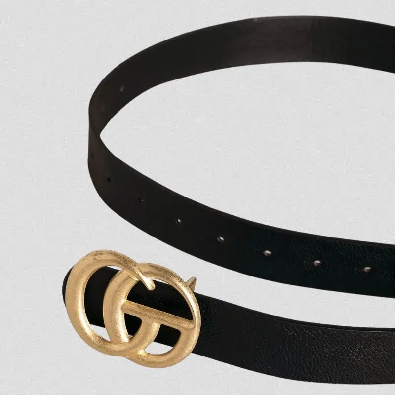 Highlight Black Matte Gold Belt