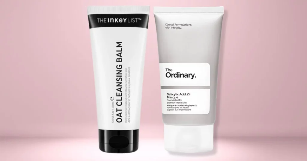 the inkey list oat cleansing balm and the ordinary salicylic acid
