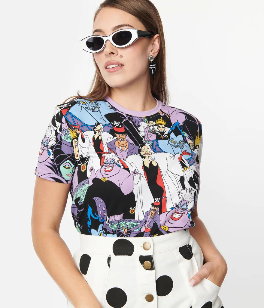 Cakeworthy Disney Villains All Over Print Unisex Tee
