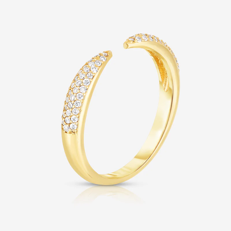 Triple Row Diamond Claw Ring
