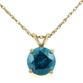 Super Jeweler 1 Carat Blue Diamond Solitaire Pendant