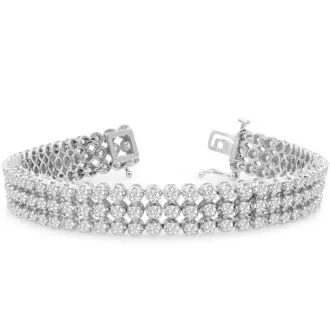 Super Jeweler 9 Carat Three Row Diamond Men’s Tennis Bracelet 